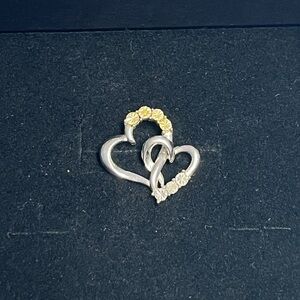 925 Sterling silver double heart pendant
